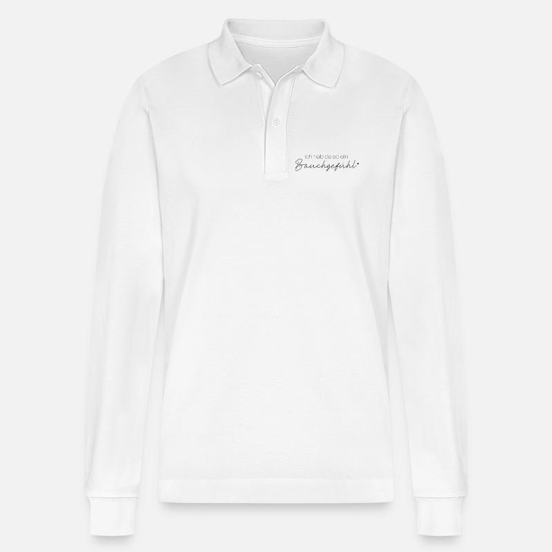 Bauchgefühl  - Stanley/Stella Unisex Bio-Langarm-Poloshirt Prepster - Weiß