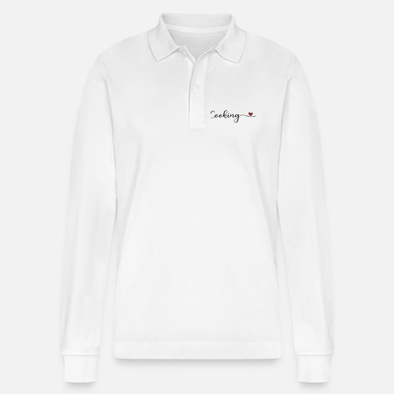 Kochen - Stanley/Stella Unisex Bio-Langarm-Poloshirt Prepster - Weiß