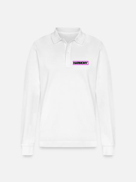 Typo HARMONY Kontur 2C - Stanley/Stella Unisex Bio-Langarm-Poloshirt Prepster - Weiß