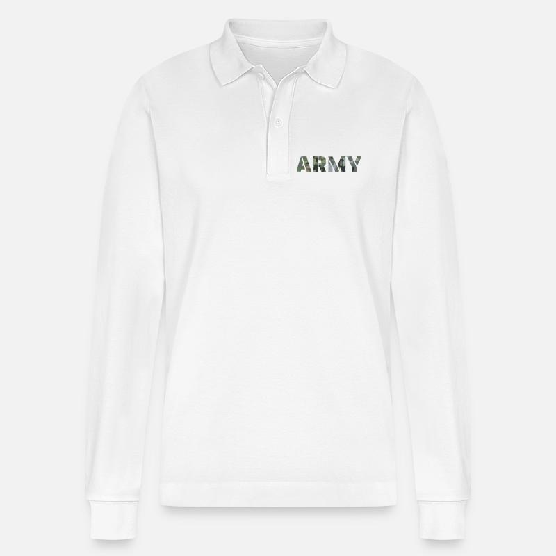 Motif de camouflage ARMY NL NFP - Polo à manches longues bio PREPSTER Stanley/Stella Unisexe - blanc