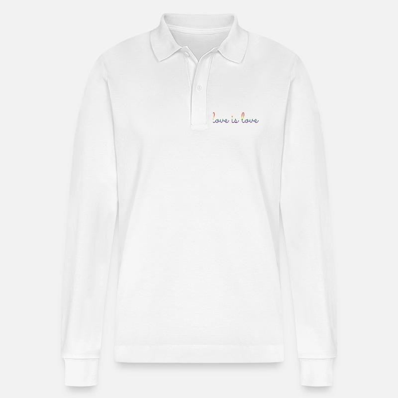 love is love - Stanley/Stella Unisex Bio-Langarm-Poloshirt Prepster - Weiß