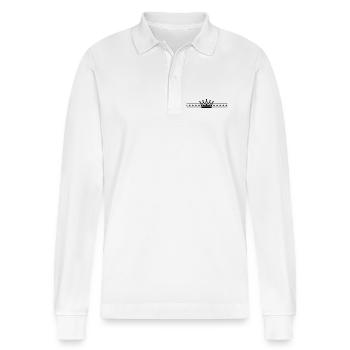 Crown Element - Stanley/Stella Organic Unisex Long-Sleeved Polo Shirt Prepster - white - Front - Anna (173cm) & Nico (186cm)