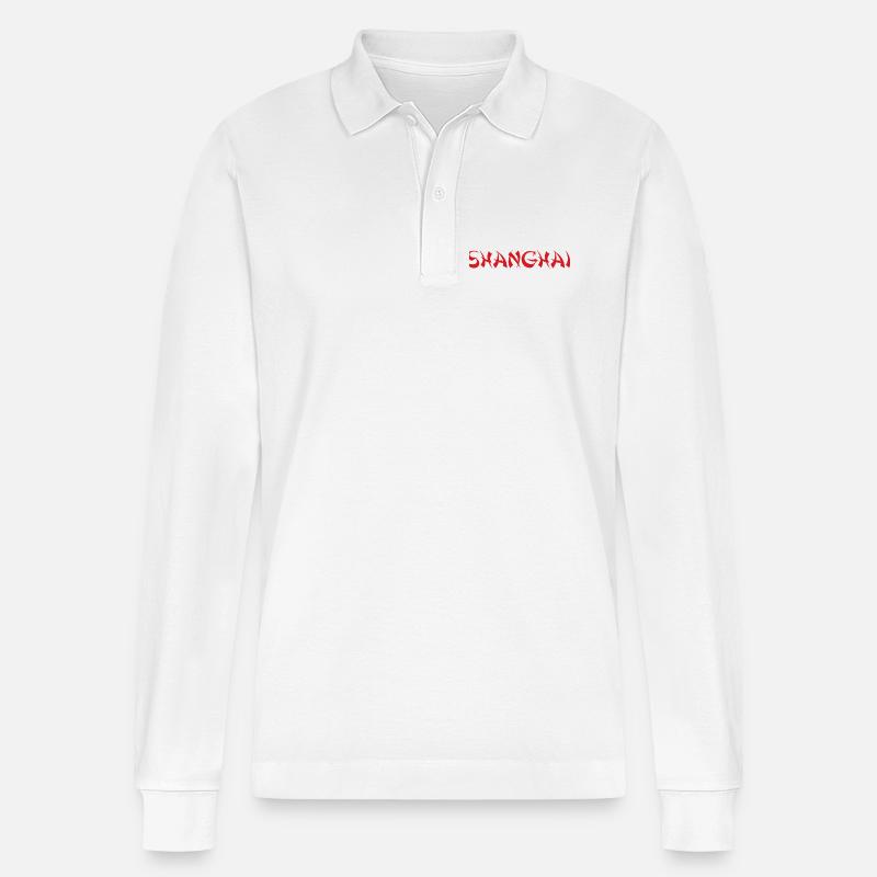 SHANGHAI - Stanley/Stella Unisex Bio-Langarm-Poloshirt Prepster - Weiß
