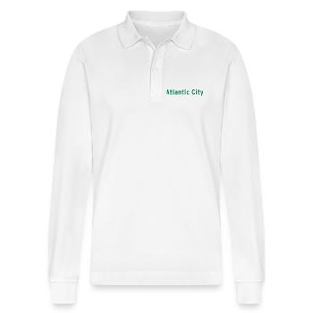 Atlantic City - Stanley/Stella Unisex Bio-Langarm-Poloshirt Prepster - Weiß - Vorne - Anna (173cm) & Nico (186cm)