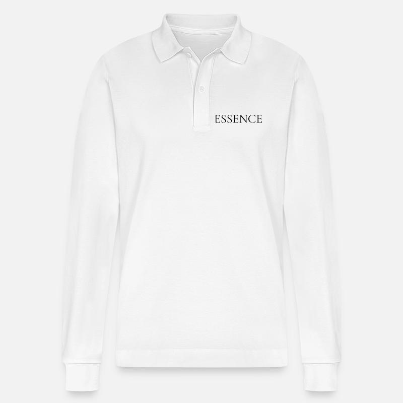 ESSENCE – Elegantes Brust-Statement - Stanley/Stella Unisex Bio-Langarm-Poloshirt Prepster - Weiß