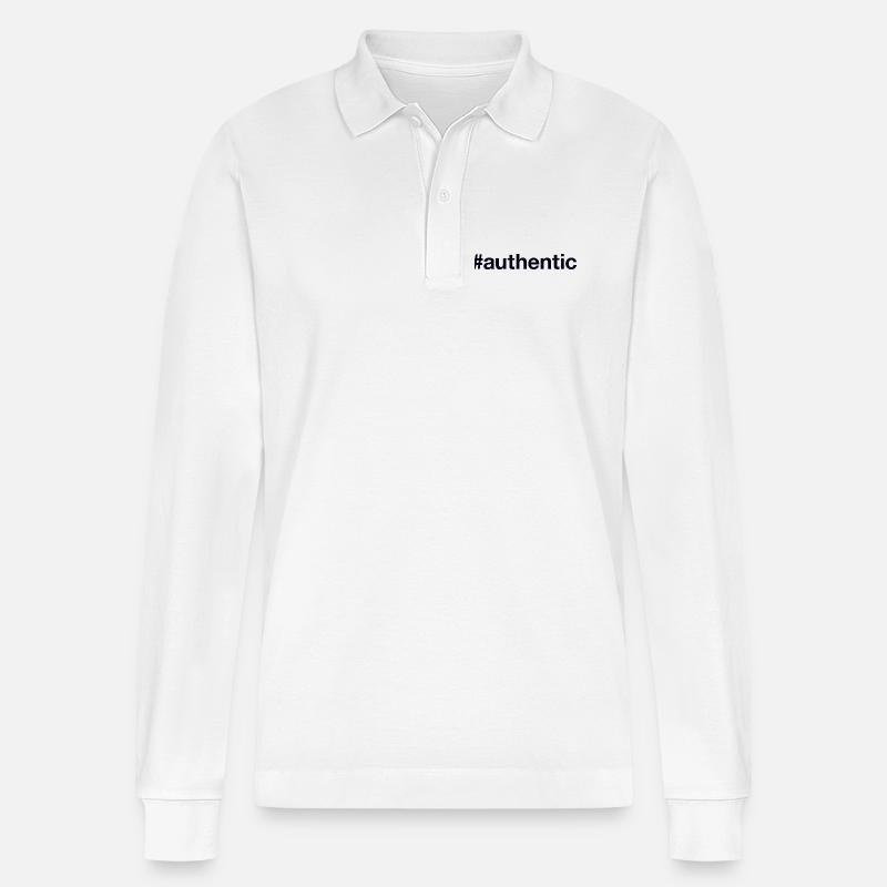 AUTHENTIC authentisch echt - Stanley/Stella Unisex Bio-Langarm-Poloshirt Prepster - Weiß