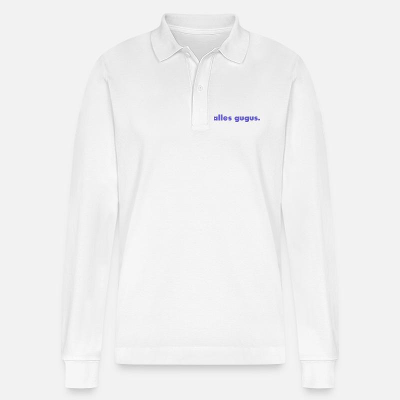 alles gugus. - Stanley/Stella Unisex Bio-Langarm-Poloshirt Prepster - Weiß
