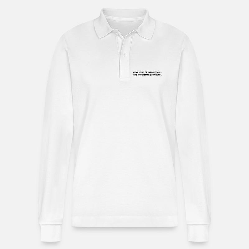 wenn Recht zu Unrecht wird - Stanley/Stella Unisex Bio-Langarm-Poloshirt Prepster - Weiß