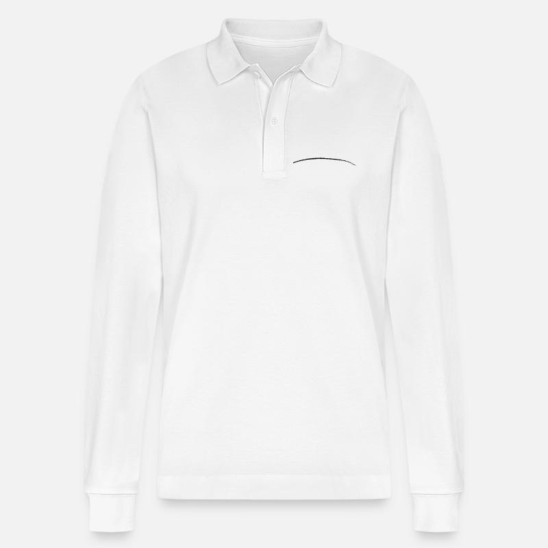 gebogener Strich Pinselstrich Unterstrich Linie - Stanley/Stella Unisex Bio-Langarm-Poloshirt Prepster - Weiß