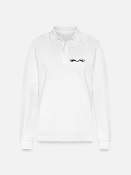 REYKJAVIK Iceland Island - Stanley/Stella Organic Unisex Long-Sleeved Polo Shirt Prepster - white