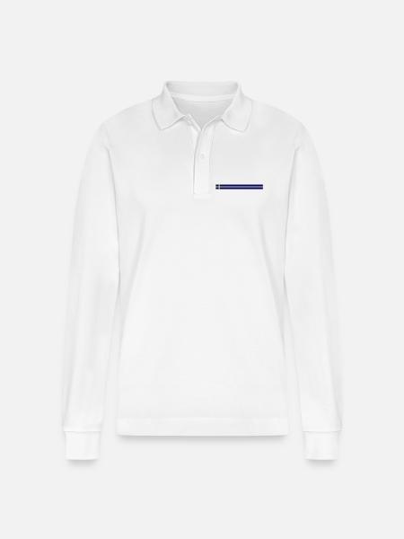 Sweden flag icon - Stanley/Stella Organic Unisex Long-Sleeved Polo Shirt Prepster - white