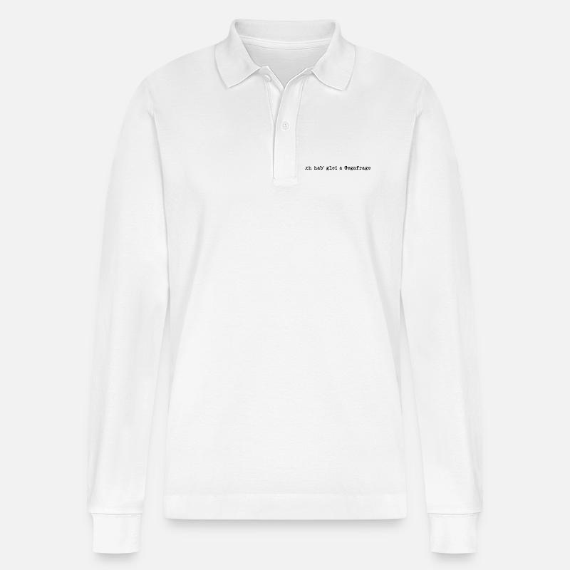 Gegafrage Gegenfrage - Stanley/Stella Unisex Bio-Langarm-Poloshirt Prepster - Weiß