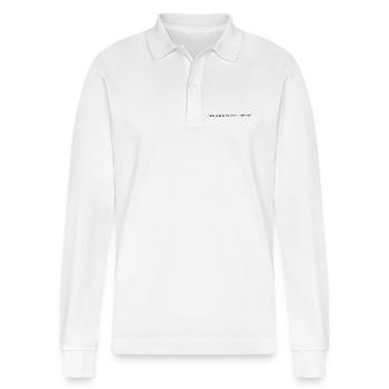 Unbothered Focused Thriving Mindset Shirt - Stanley/Stella Unisex Bio-Langarm-Poloshirt Prepster - Weiß - Vorne - Anna (173cm) & Nico (186cm)