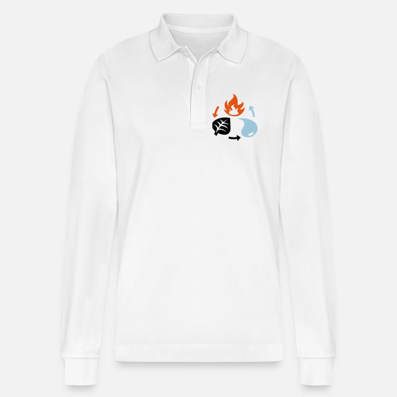 Feu, eau, éléments végétaux - Polo à manches longues bio PREPSTER Stanley/Stella Unisexe - blanc