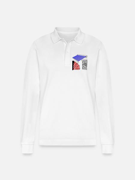 Sun blinds shutter marquis - Stanley/Stella Organic Unisex Long-Sleeved Polo Shirt Prepster - white