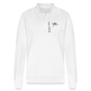 Koordinaten Magdeburg - Stanley/Stella Unisex Bio-Langarm-Poloshirt Prepster - Weiß - Vorne - Anna (173cm) & Nico (186cm)