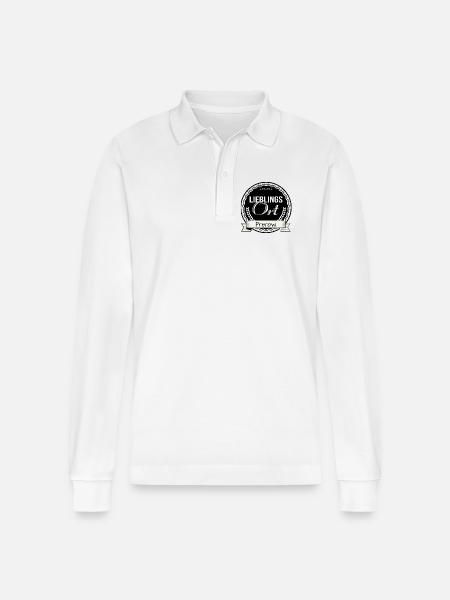 Lieblingsort Prerow - Stanley/Stella Unisex Bio-Langarm-Poloshirt Prepster - Weiß