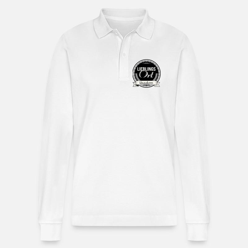 Lieblingsort Usedom - Stanley/Stella Unisex Bio-Langarm-Poloshirt Prepster - Weiß