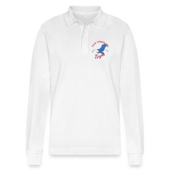 Palm-Springs California Sports Retro Vintage Design - Stanley/Stella Unisex Bio-Langarm-Poloshirt Prepster - Weiß - Vorne - Anna (173cm) & Nico (186cm)