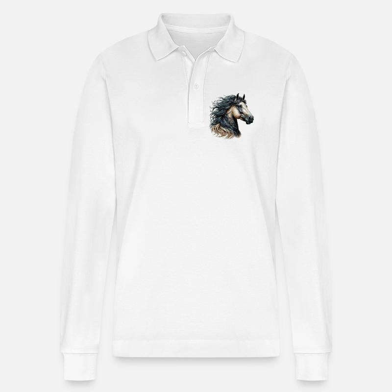 Cheval - Polo à manches longues bio PREPSTER Stanley/Stella Unisexe - blanc