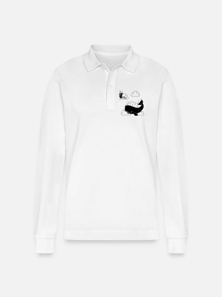 Petunia & Whale - Stanley/Stella Organic Unisex Long-Sleeved Polo Shirt Prepster - white