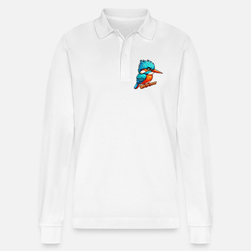 Eisvogel - Stanley/Stella Unisex Bio-Langarm-Poloshirt Prepster - Weiß
