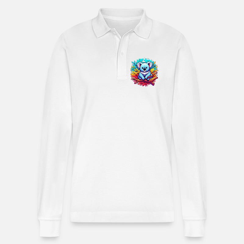 Koala - Stanley/Stella Unisex Bio-Langarm-Poloshirt Prepster - Weiß