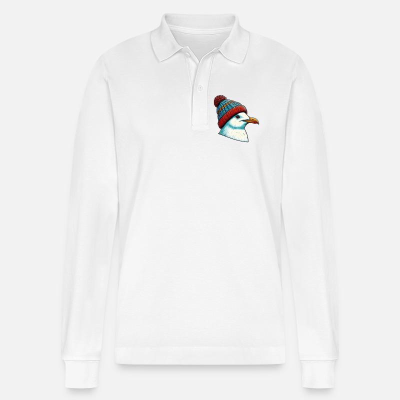 Möwe - Stanley/Stella Unisex Bio-Langarm-Poloshirt Prepster - Weiß