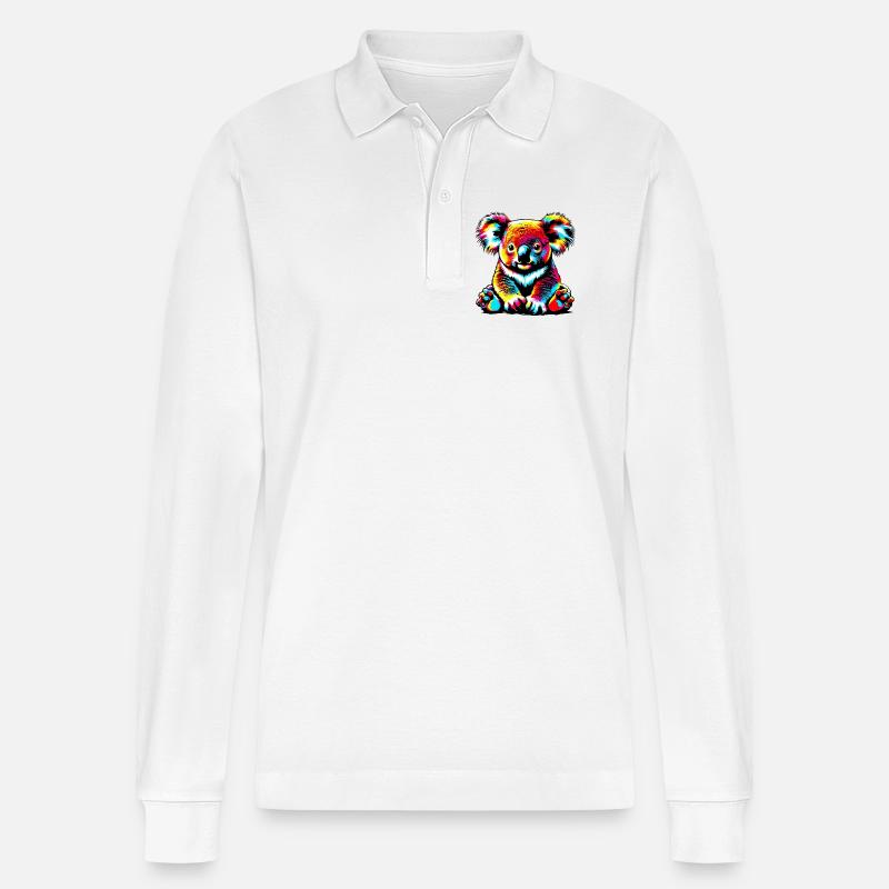 Koala - Stanley/Stella Unisex Bio-Langarm-Poloshirt Prepster - Weiß