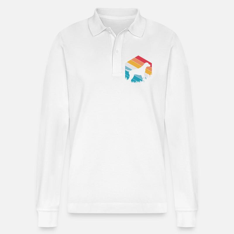 German Pointer Hund Deutsch Kurzhaar - Stanley/Stella Unisex Bio-Langarm-Poloshirt Prepster - Weiß