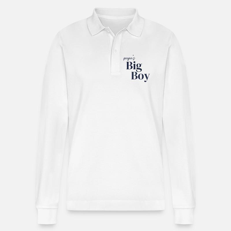 Papa‘s Big Boy - Stanley/Stella Unisex Bio-Langarm-Poloshirt Prepster - Weiß