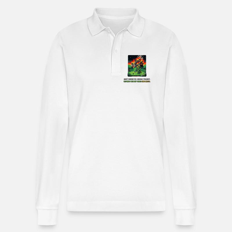 Side Quest Pause Gaming Spruch - Stanley/Stella Unisex Bio-Langarm-Poloshirt Prepster - Weiß
