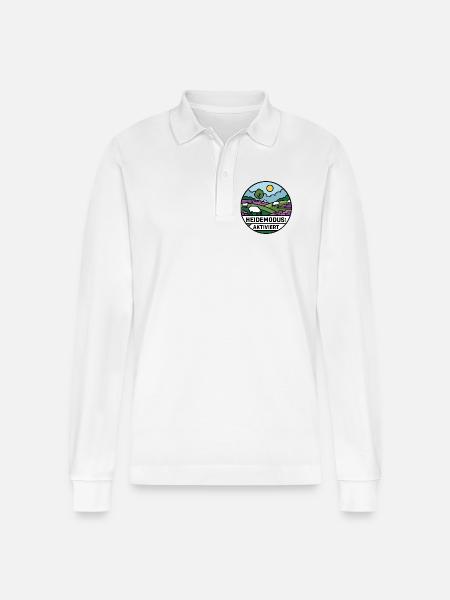 Lüneburger Heide Heidemodus Aktiviert - Stanley/Stella Unisex Bio-Langarm-Poloshirt Prepster - Weiß