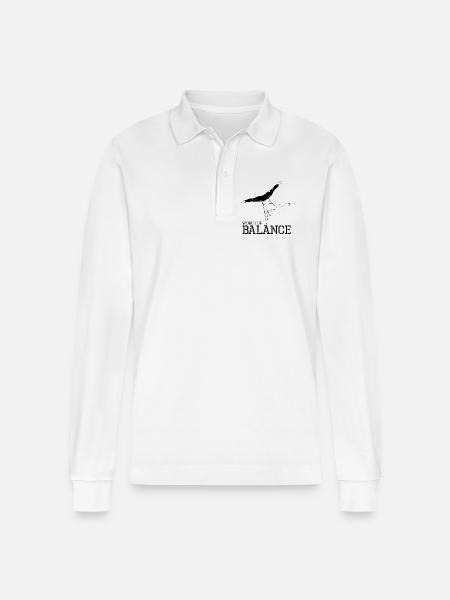hand balance handstand calisthenics sport athlete - Stanley/Stella Organic Unisex Long-Sleeved Polo Shirt Prepster - white