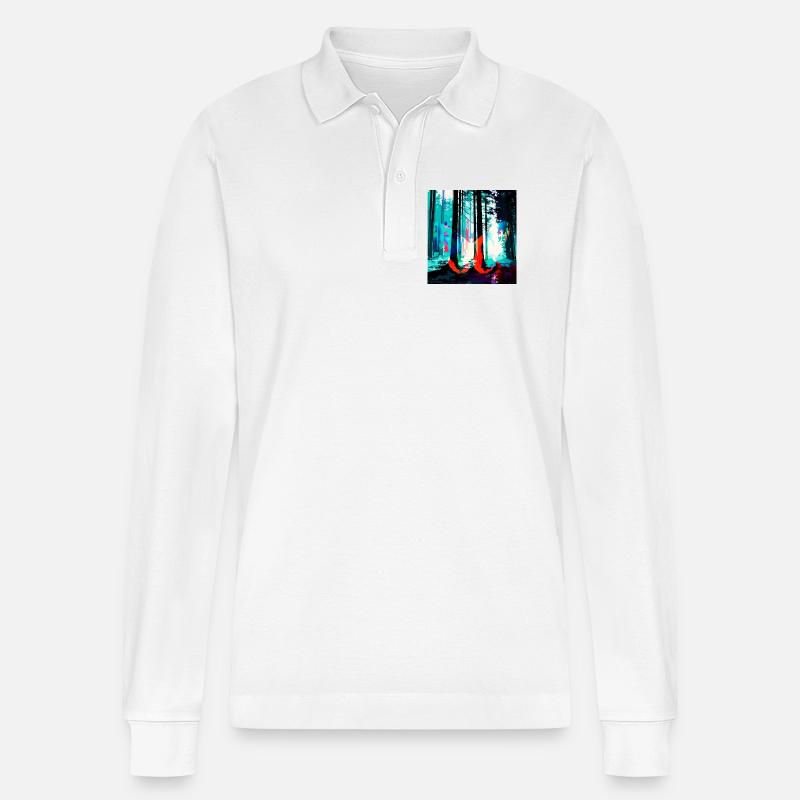 Neonwald Traumprint - Stanley/Stella Unisex Bio-Langarm-Poloshirt Prepster - Weiß