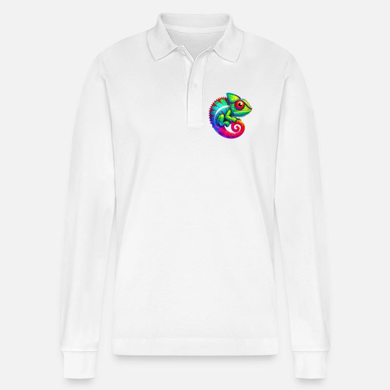 Chamäleon - Stanley/Stella Unisex Bio-Langarm-Poloshirt Prepster - Weiß