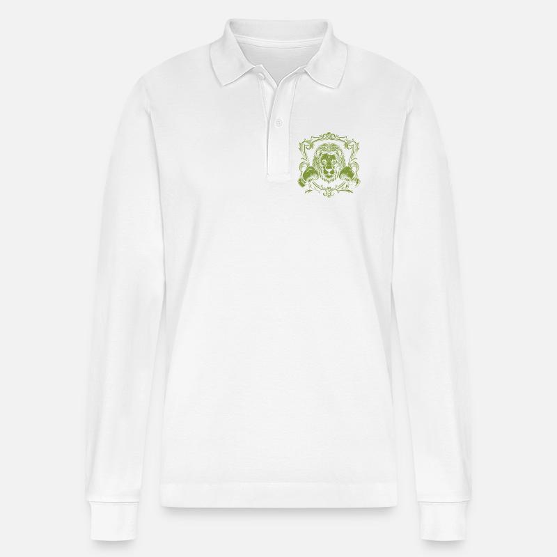 Löwe Boxer Boxhandschuhe - Stanley/Stella Unisex Bio-Langarm-Poloshirt Prepster - Weiß
