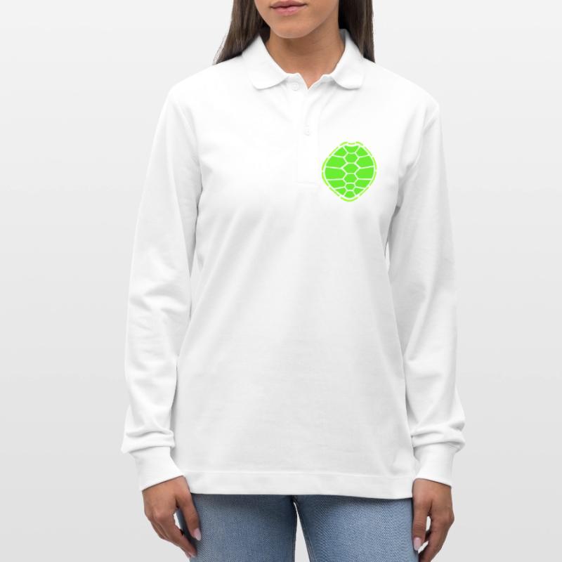 Turtle shell pattern turtle icon cool Stanley/Stella Organic Unisex Long-Sleeved Polo Shirt Prepster