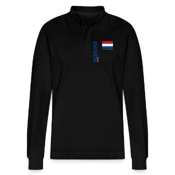 Texel - Stanley/Stella Unisex Bio-Langarm-Poloshirt Prepster - Schwarz - Vorne - Anna (173cm) & Nico (186cm)