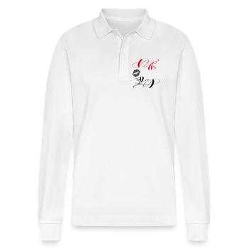 Danke - Stanley/Stella Unisex Bio-Langarm-Poloshirt Prepster - Weiß - Vorne - Anna (173cm) & Nico (186cm)