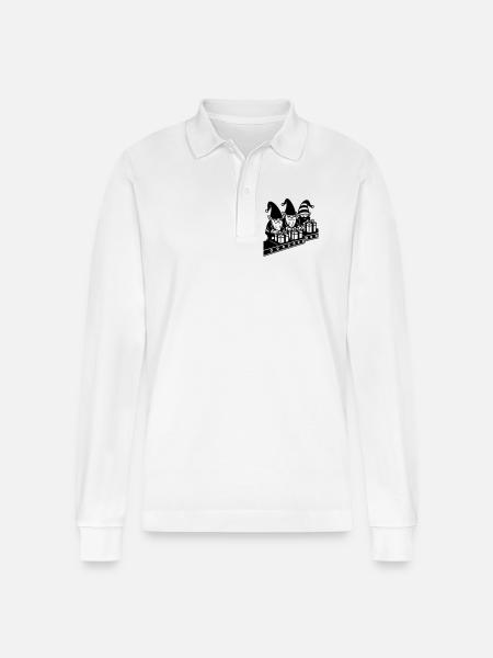 Weight Assembly Line Gifts Factory - Stanley/Stella Organic Unisex Long-Sleeved Polo Shirt Prepster - white