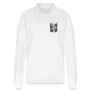 Altmodisch - Stanley/Stella Unisex Bio-Langarm-Poloshirt Prepster - Weiß - Vorne - Anna (173cm) & Nico (186cm)