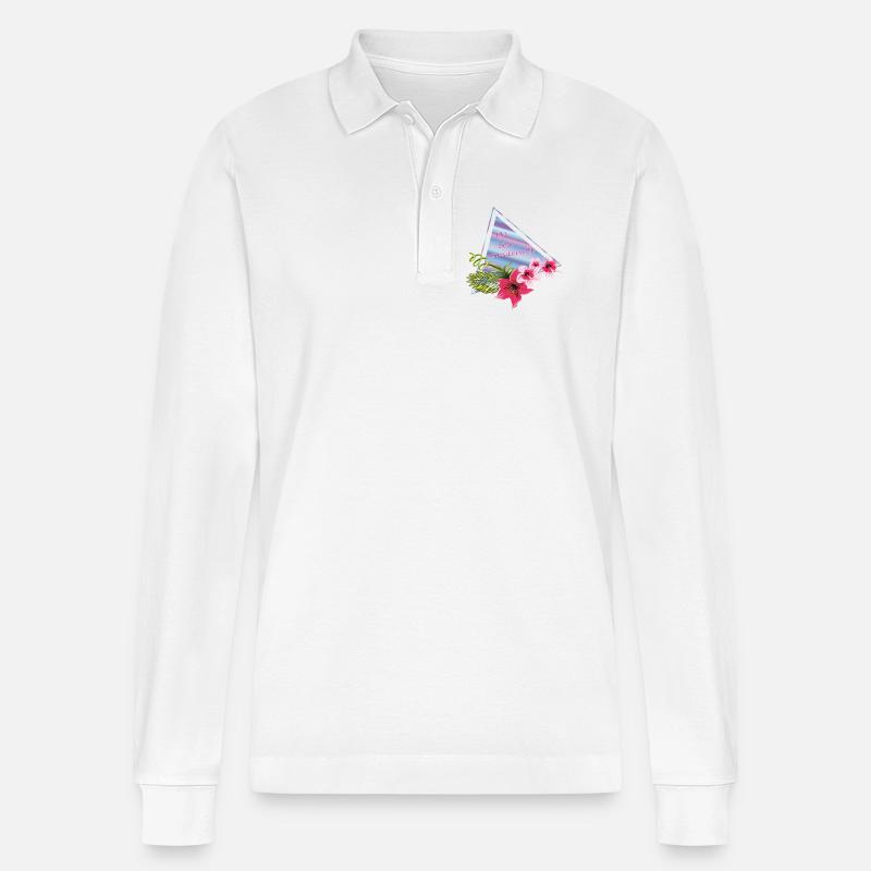 Du bist wundervoll  - Stanley/Stella Unisex Bio-Langarm-Poloshirt Prepster - Weiß