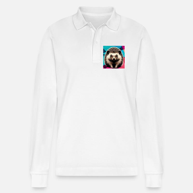 Igel - Stanley/Stella Unisex Bio-Langarm-Poloshirt Prepster - Weiß
