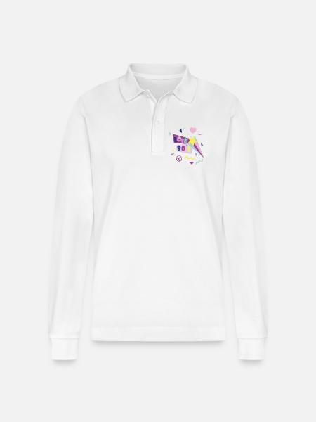 love_90s - Stanley/Stella Unisex Bio-Langarm-Poloshirt Prepster - Weiß