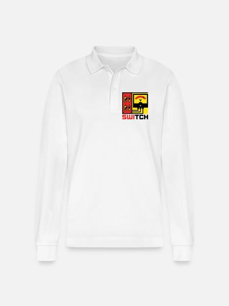Electrical Box Switch Panel Graphic - Stanley/Stella Organic Unisex Long-Sleeved Polo Shirt Prepster - white