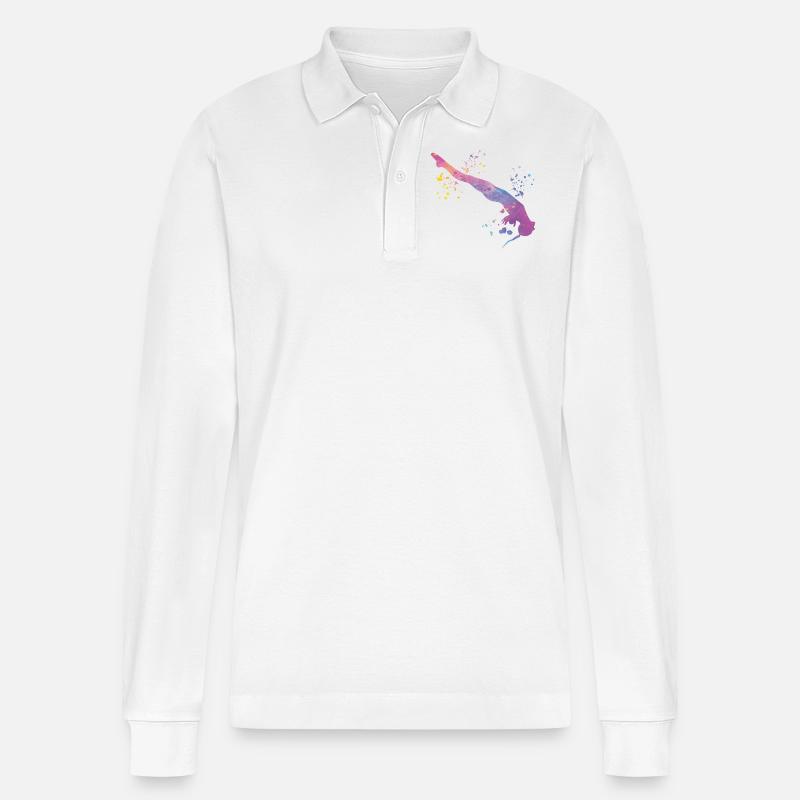 Synchronisierter Wassertaucher High Diver - Stanley/Stella Unisex Bio-Langarm-Poloshirt Prepster - Weiß