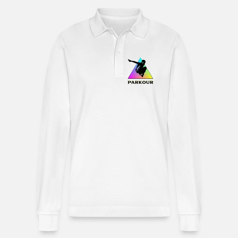 Parkour - Stanley/Stella Unisex Bio-Langarm-Poloshirt Prepster - Weiß