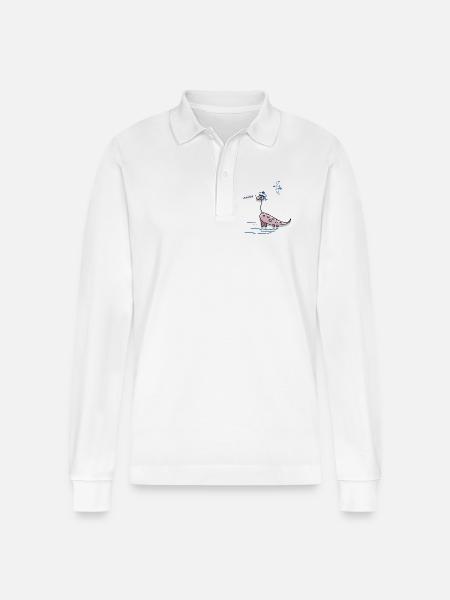 ahoi, maritim - Stanley/Stella Unisex Bio-Langarm-Poloshirt Prepster - Weiß