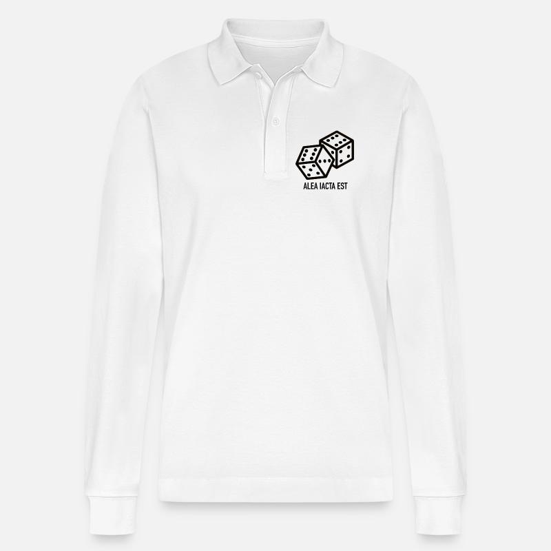 Die Würfel sind gefallen - Stanley/Stella Unisex Bio-Langarm-Poloshirt Prepster - Weiß